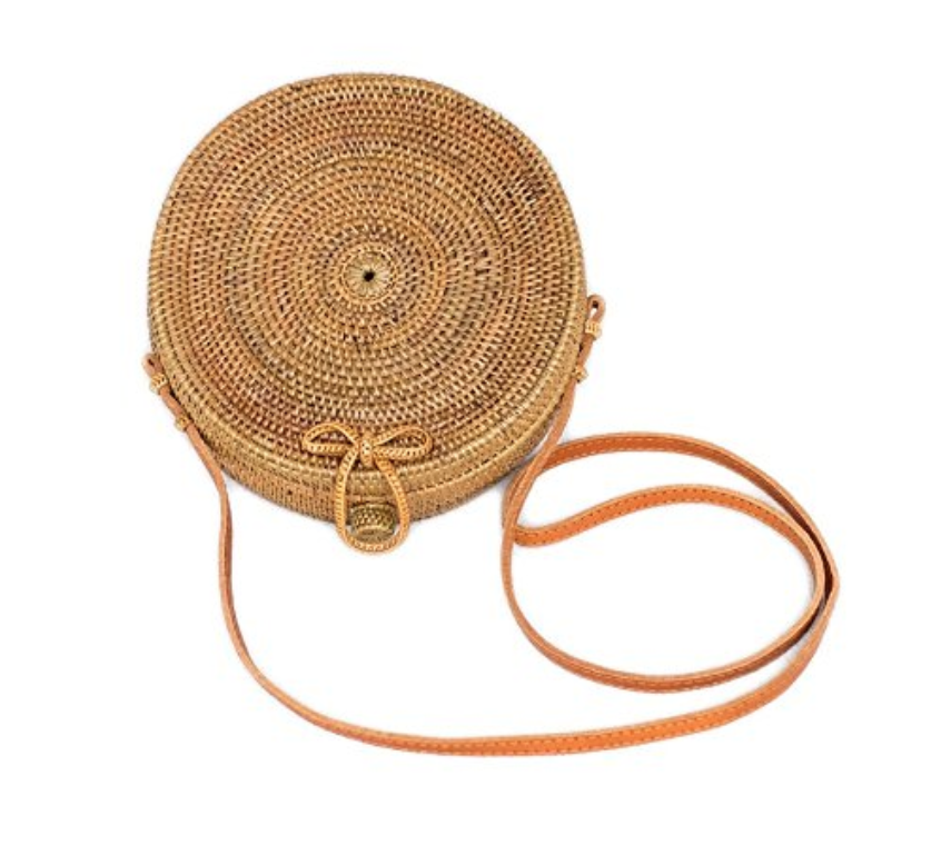 Bali Harvest Round Woven Ata Rattan Bag with Bow Clasp - Weekly Finds by popular North Carolina style blogger Glitter, Inc.