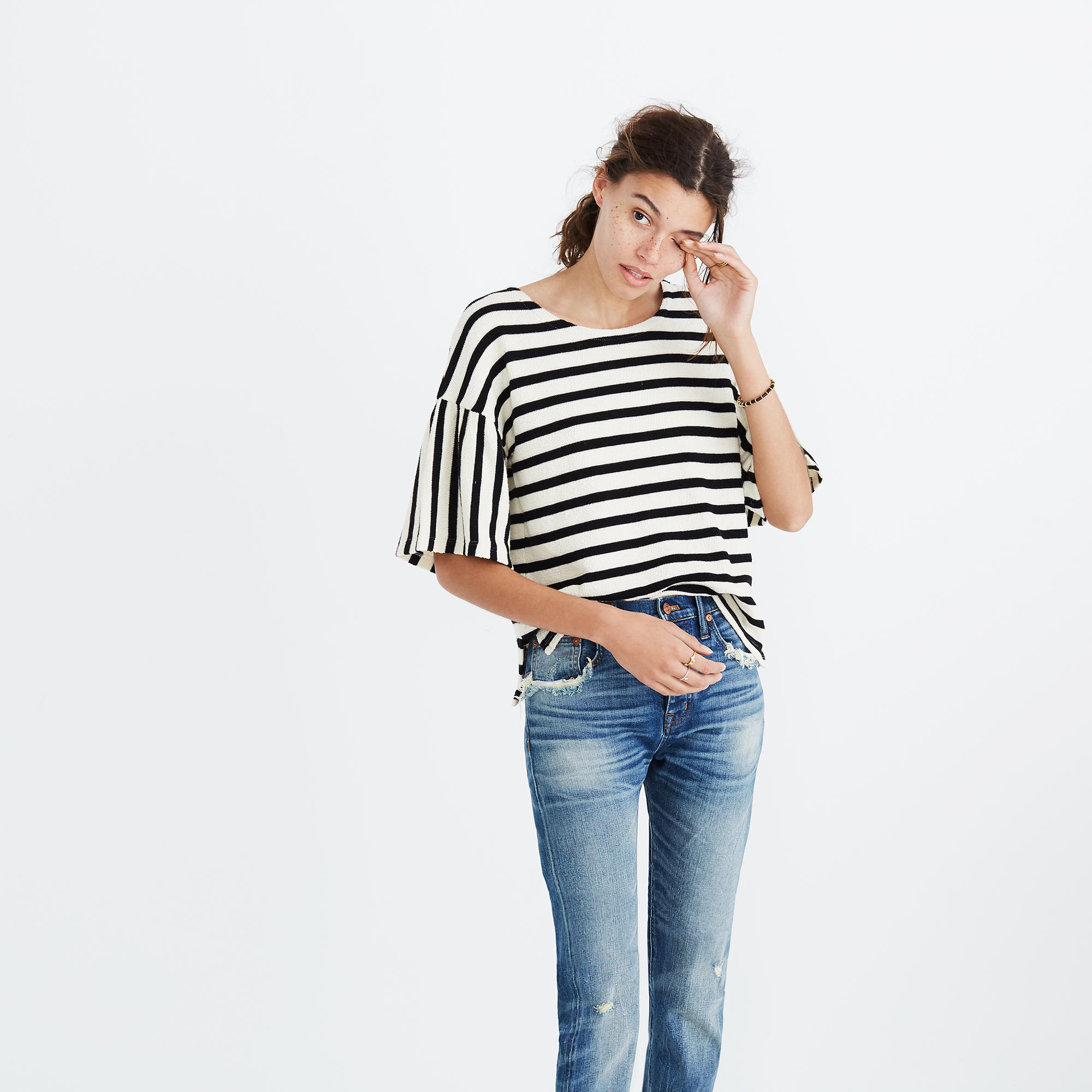 Madewell striped bell-sleeve top - Weekly Finds by popular North Carolina style blogger Glitter, Inc.