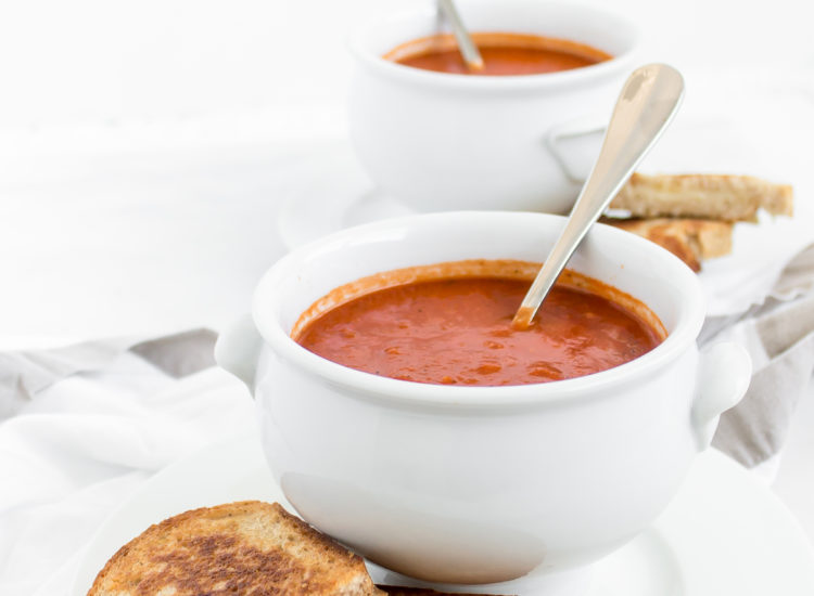 Healthier Protein-Packed Classic Tomato Soup by popular North Carolina foodie blogger Glitter, Inc.