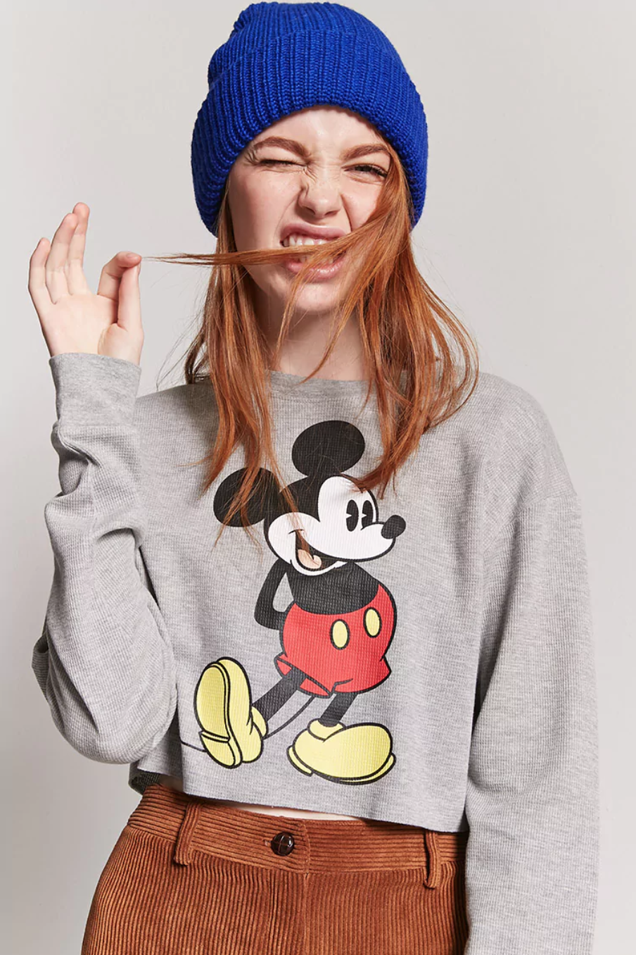 Forever 21 Mickey Mouse Graphic Crop Top