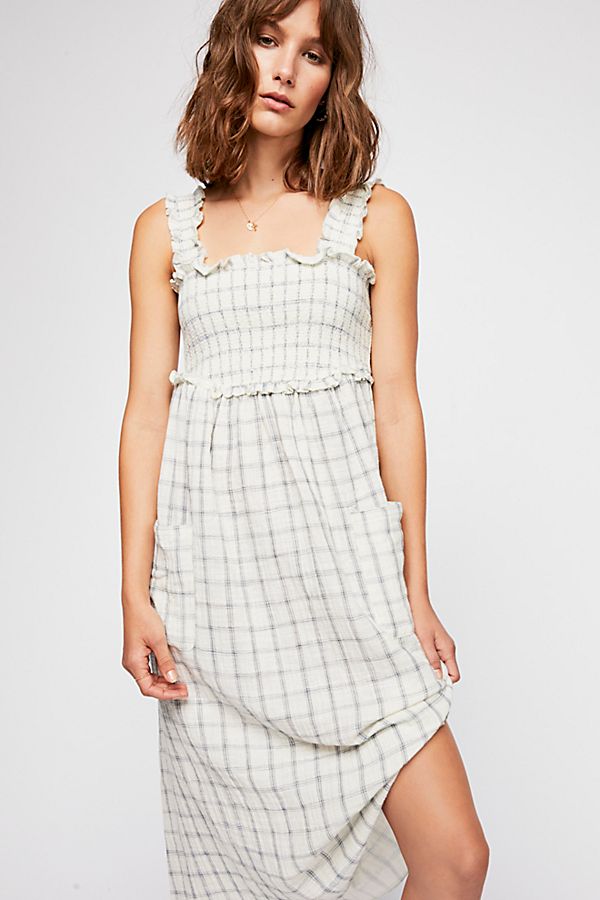 Free People Prairie Girl Smocked Midi Dress