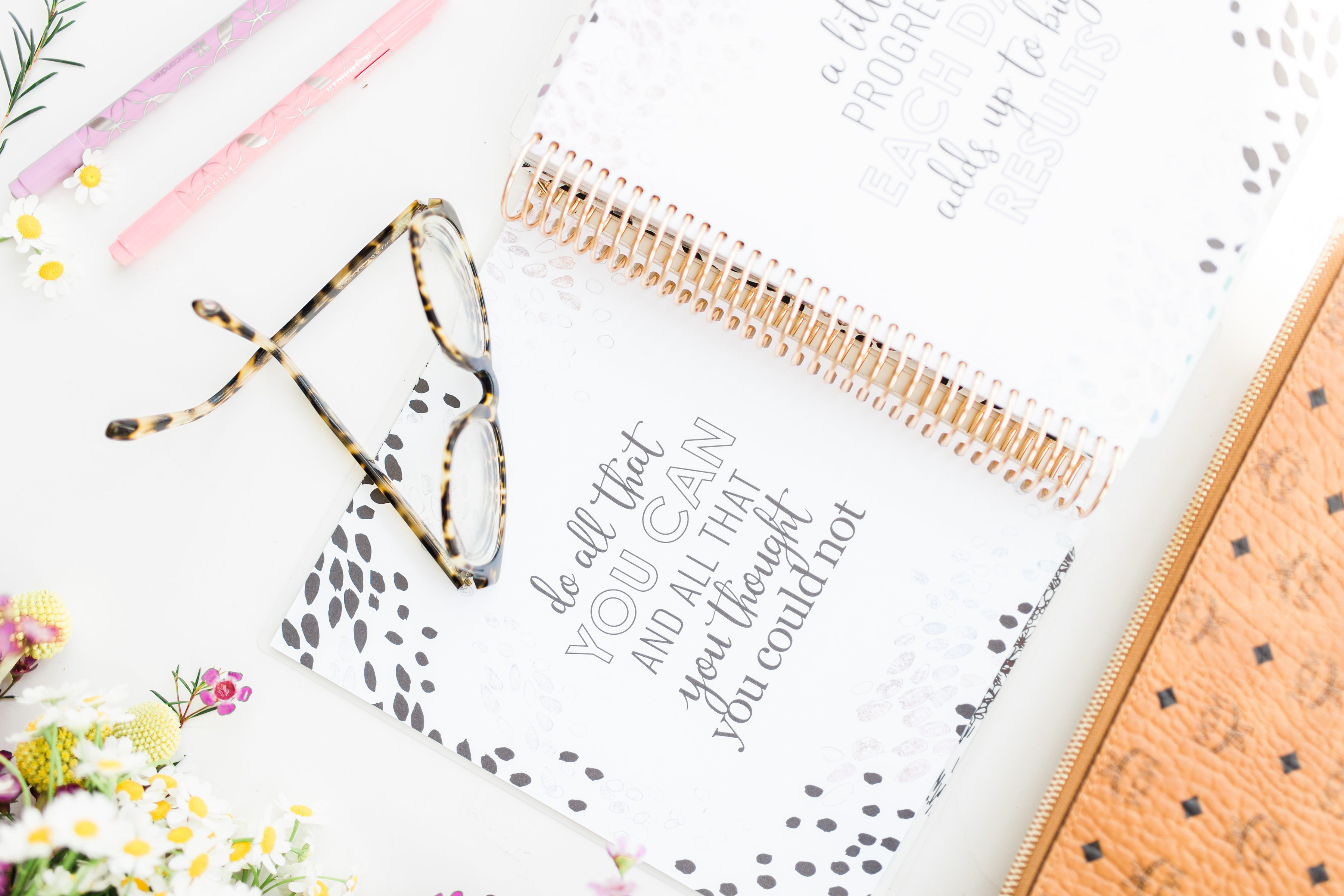 planner and inspirational text 