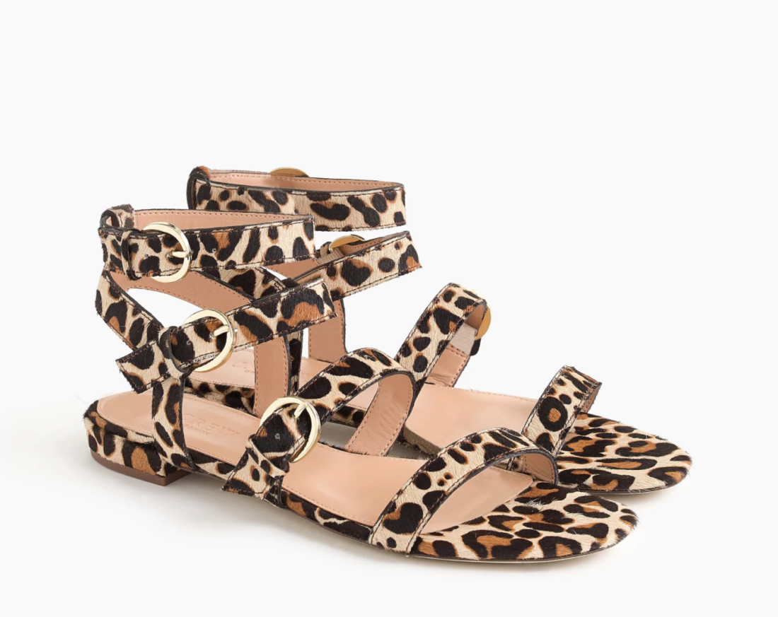 J.Crew Haircalf Multi Buckle Lucy Sandals