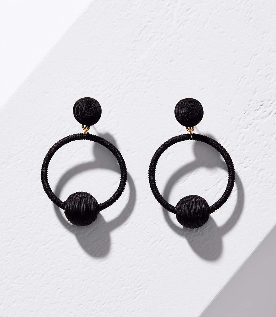 Loft Fabric Hoop Dot Earrings