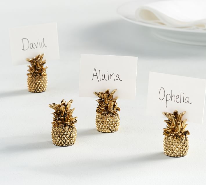 Pottery Barn Gold Pineapple Place Card Holders, Set of 4