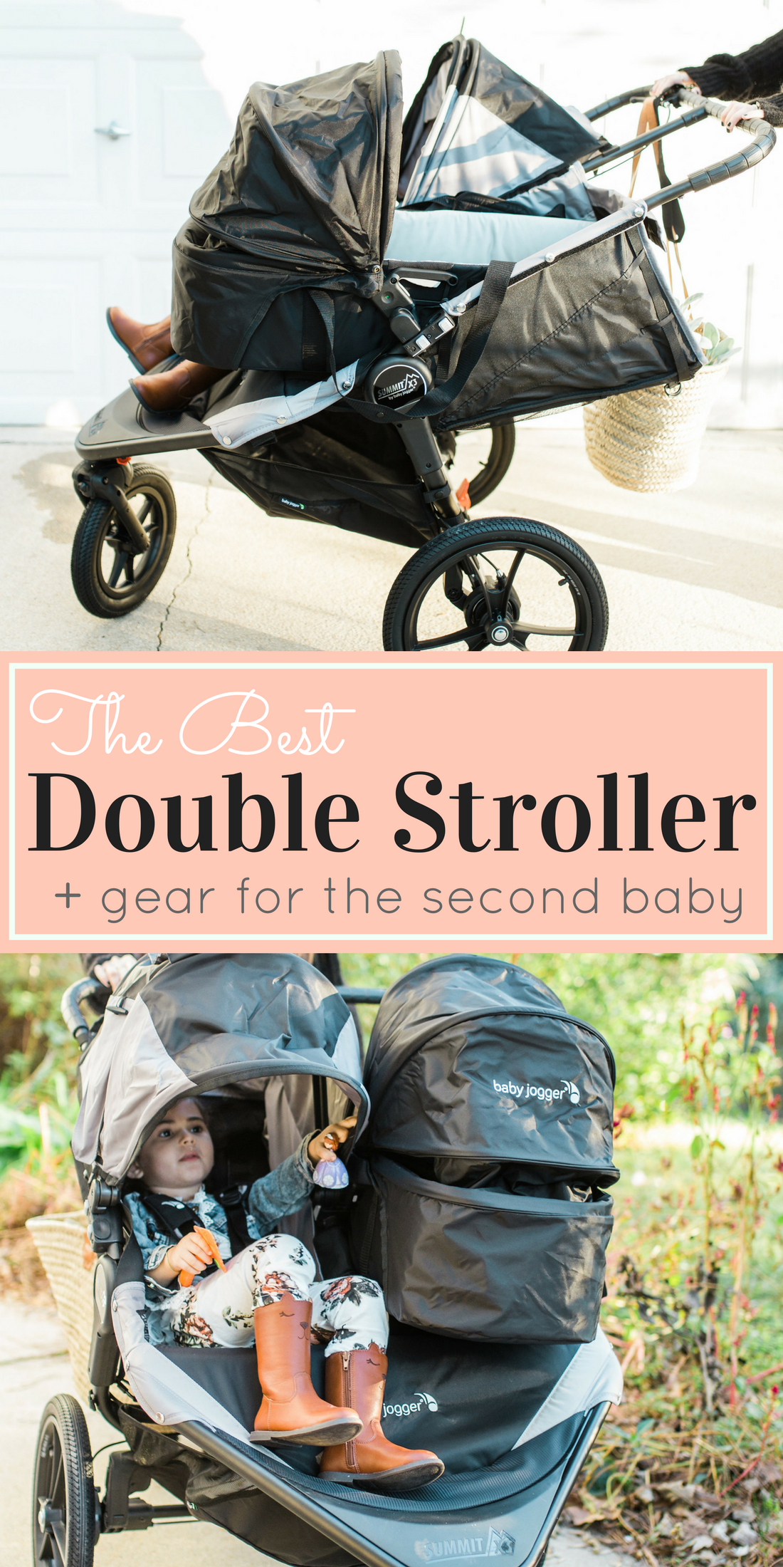 Mom Blogger Lexi of Glitter, Inc. shares and reviews the new baby gear her growing family added to their collection for two kids, including the Baby Jogger Summit X3 Double Jogging Stroller and Graco 4Ever Extend2Fit 4-in-1 Car Seats. | glitterinc.com | @glitterinc