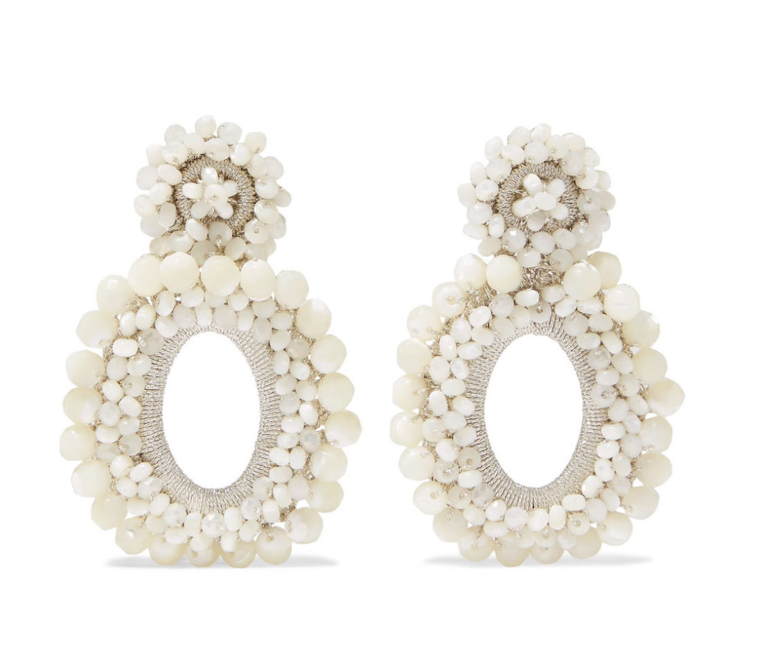 Bibi Marini Primrose Mother-of-Pearl Bead And Silk Earrings 