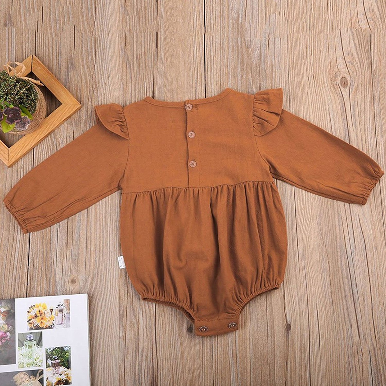 Baby Girl Long Sleeve Ruffles Romper Bodysuit