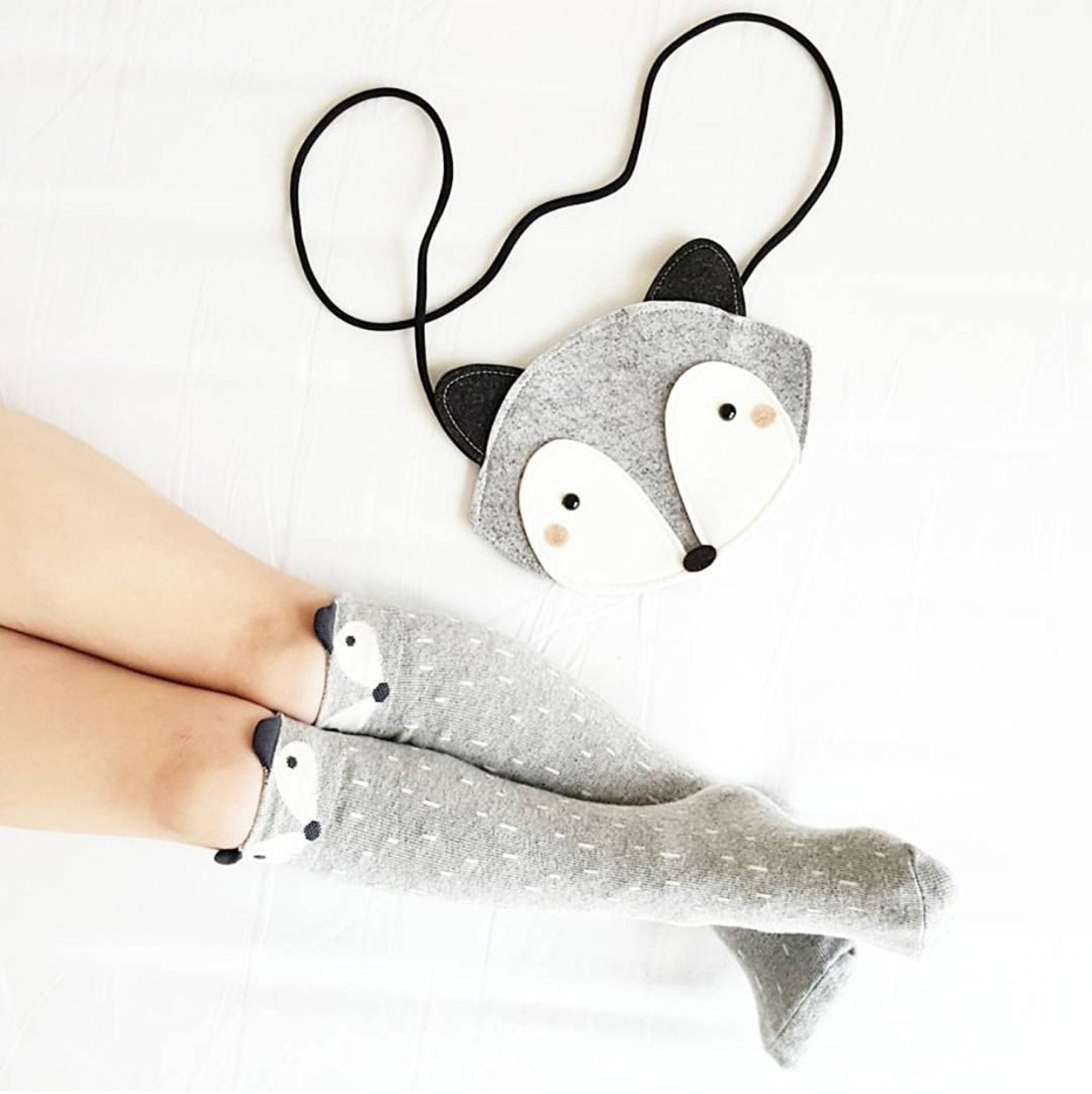 Baby and Kids Animal Cotton Socks Knee High Long Socks Anti Skid With Grips,