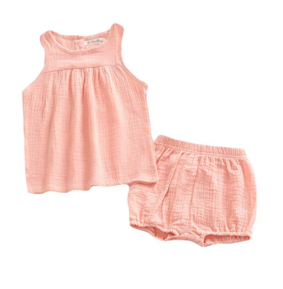 LOOLY Baby Outfits Unisex Girls Boys Cotton Linen Blend Tank Tops and Bloomers on Amazon