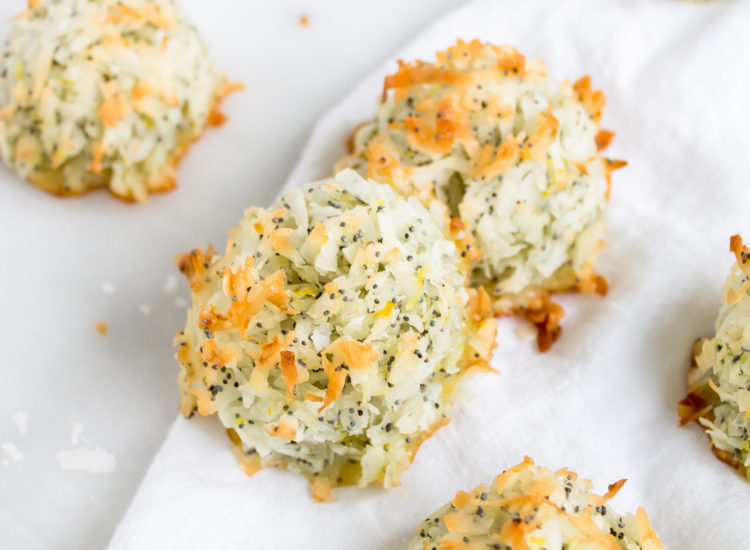 Lemon Poppyseed Coconut Macaroons Recipe by popular North Carolina foodie blog Glitter, Inc.