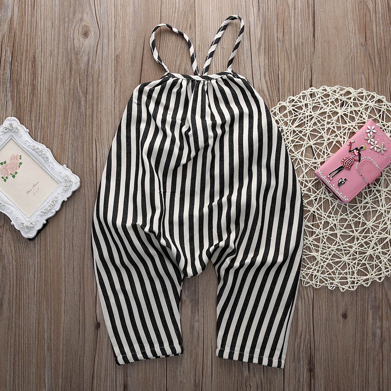 Striped Harem Baby Romper