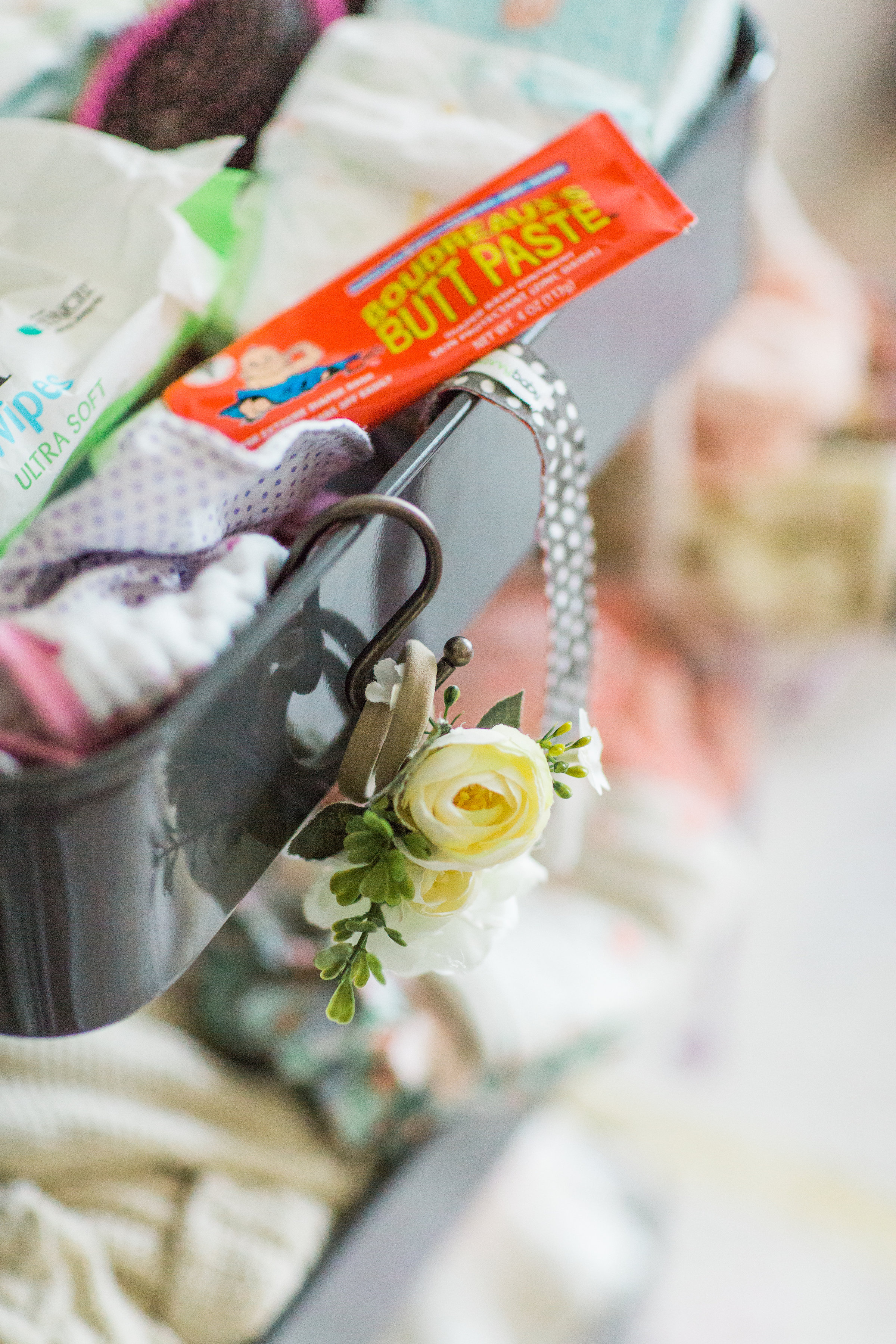 Making life easier with a new baby is the name of the game. Mom blogger Lexi of Glitter, Inc. shares a DIY new baby changing station using everyone's favorite Ikea RÅSKOG Cart. #diy #ikeahack #ikeacart #ikearaskogcart #babychangingstation #babychangingcart #changingstation #changingcart #diaperorganization #baby #newbaby | Click through for the details. | glitterinc.com | @glitterinc