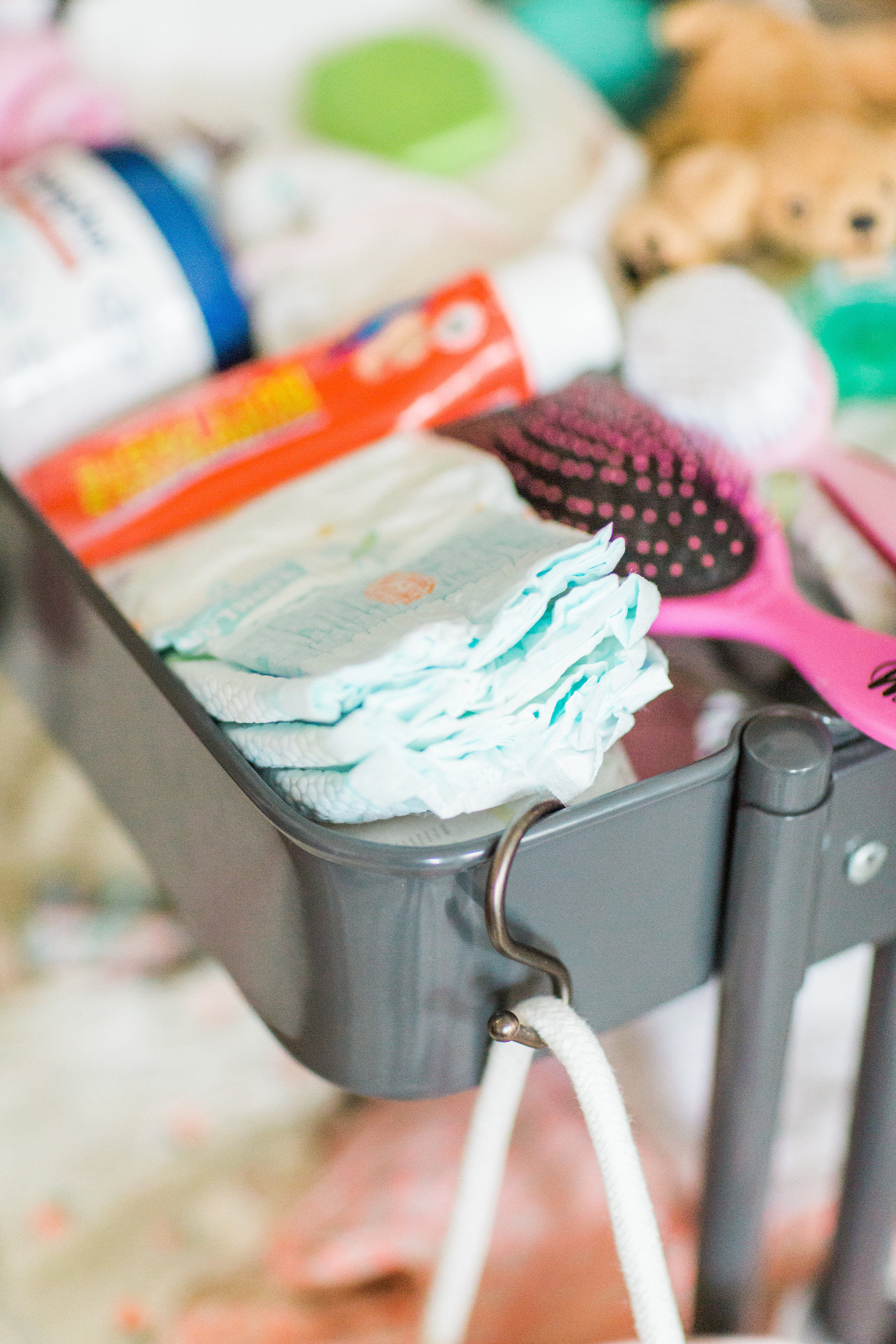 Making life easier with a new baby is the name of the game. Mom blogger Lexi of Glitter, Inc. shares a DIY new baby changing station using everyone's favorite Ikea RÅSKOG Cart. #diy #ikeahack #ikeacart #ikearaskogcart #babychangingstation #babychangingcart #changingstation #changingcart #diaperorganization #baby #newbaby | Click through for the details. | glitterinc.com | @glitterinc