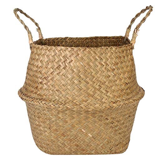 Collapsible Seagrass Tote Belly Basket