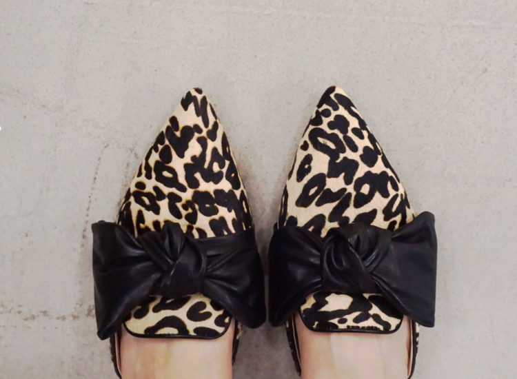 Louise et Cie Cela Bow Slides  in Leopard Print
