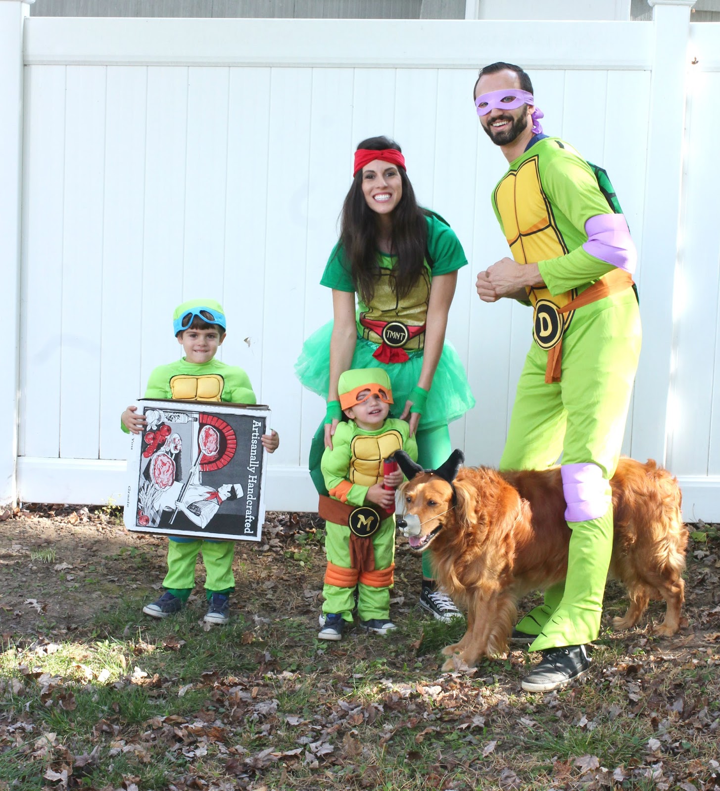 10 Adorably Awesome Halloween Costumes for Family, Kids, and Babies, including this Ninja Turtles Family Costume. Click through for plenty of fun DIY costumes for families. #halloween #halloweencostumeideas #familyhalloweencostume #familyhalloweencostumeideas | glitterinc.com | @glitterinc