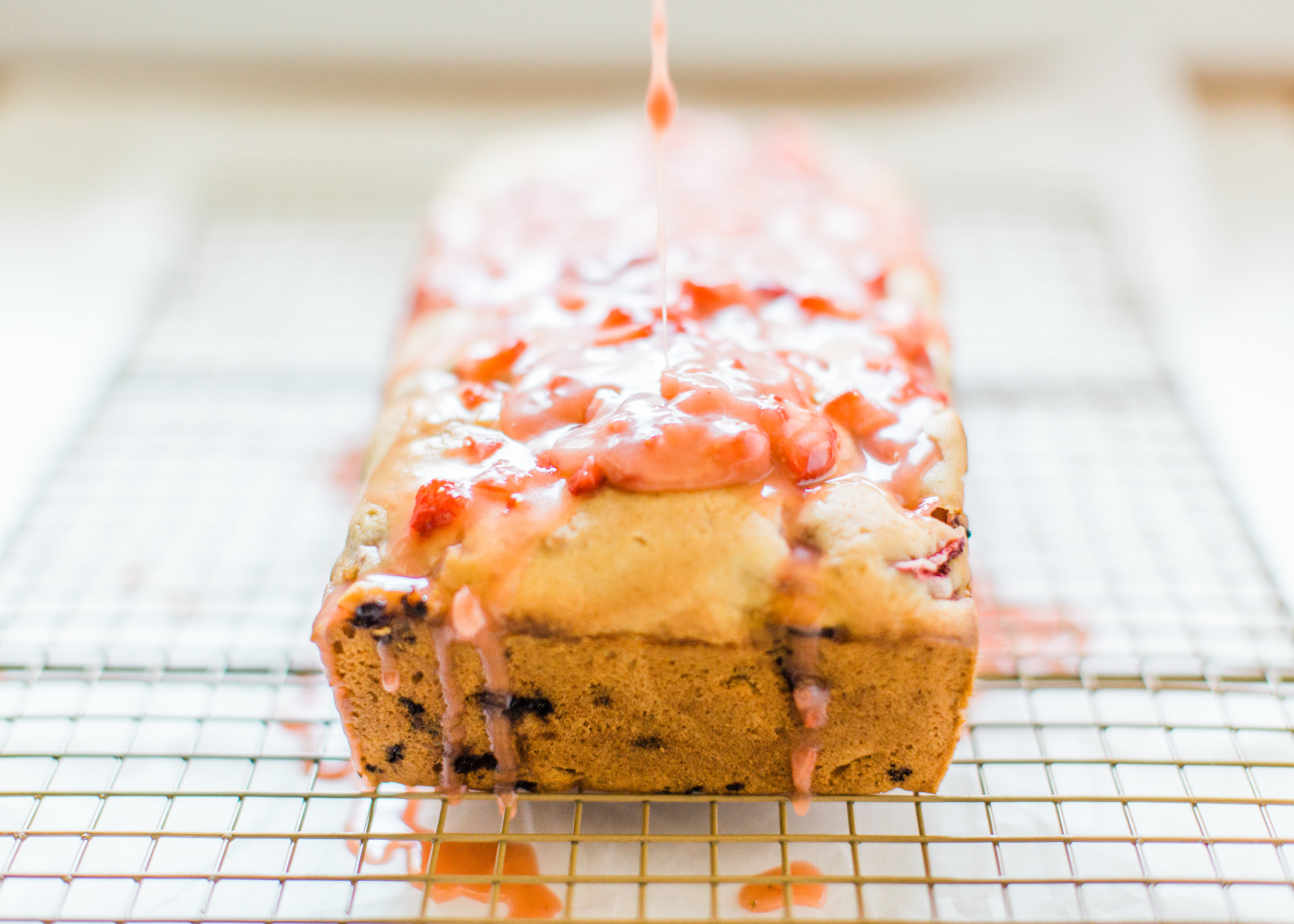 Quick Strawberry Bread With Strawberry Glaze Glitter Inc