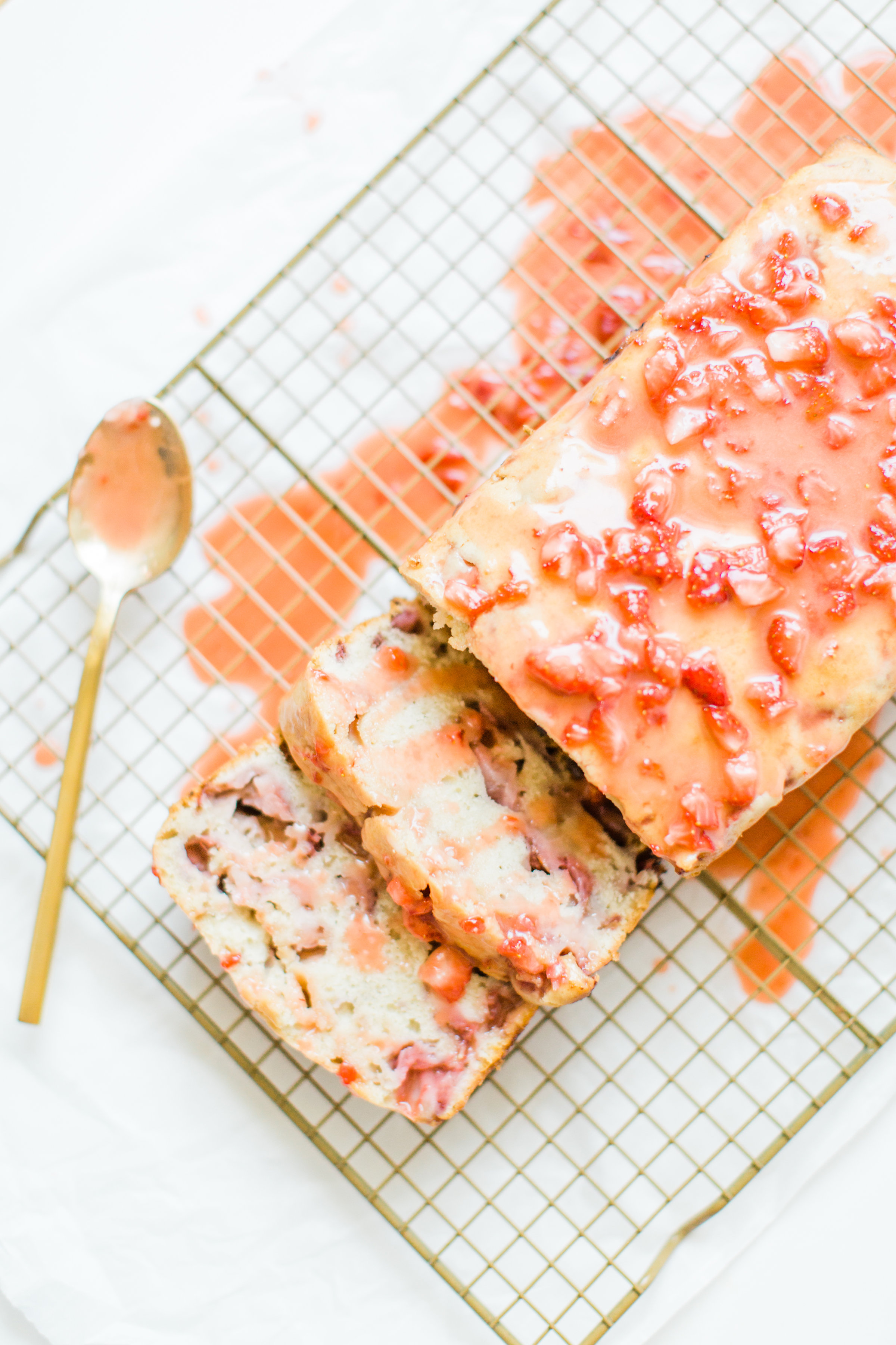 Quick Strawberry Bread With Strawberry Glaze Glitter Inc