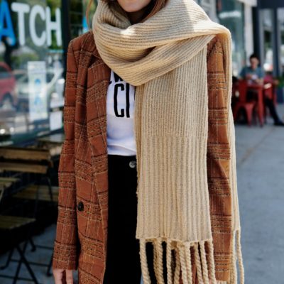 Free People Jaden Ribbed Fringe Blanket Scarf
