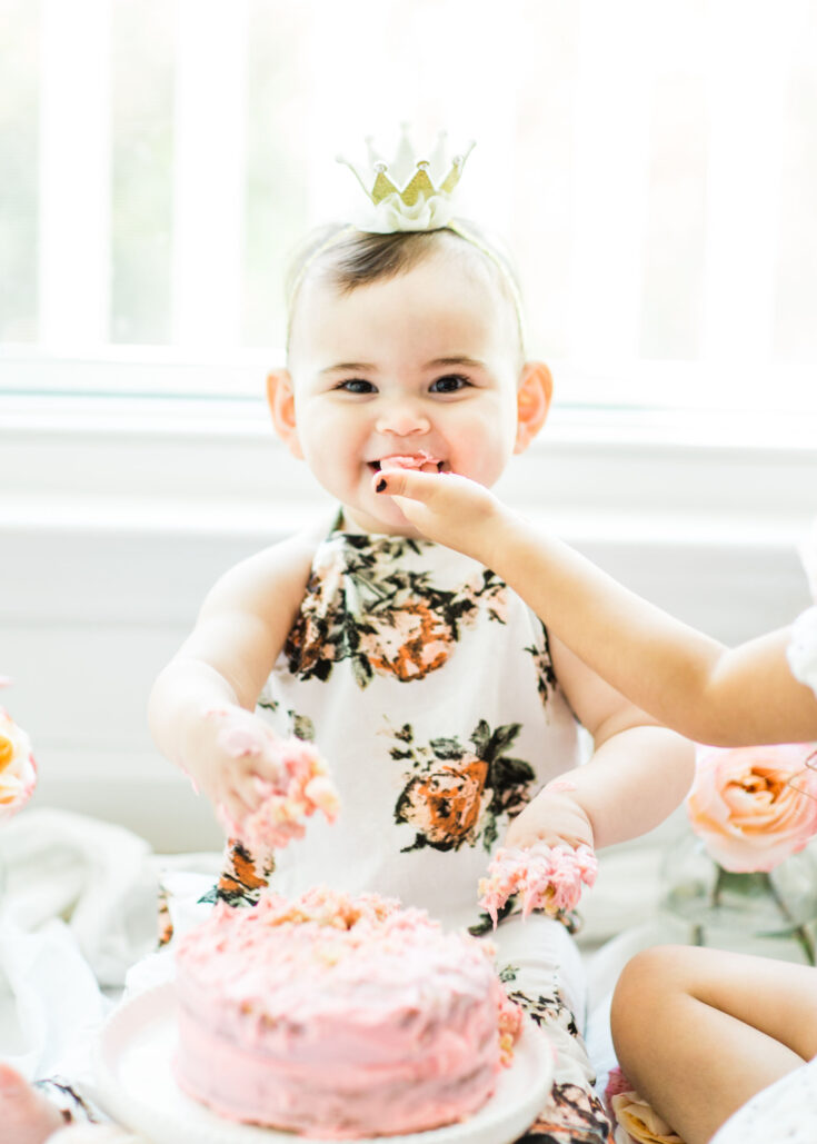 Emmeline's First Birthday Cake Smash + Vanilla Crazy Cake Recipe