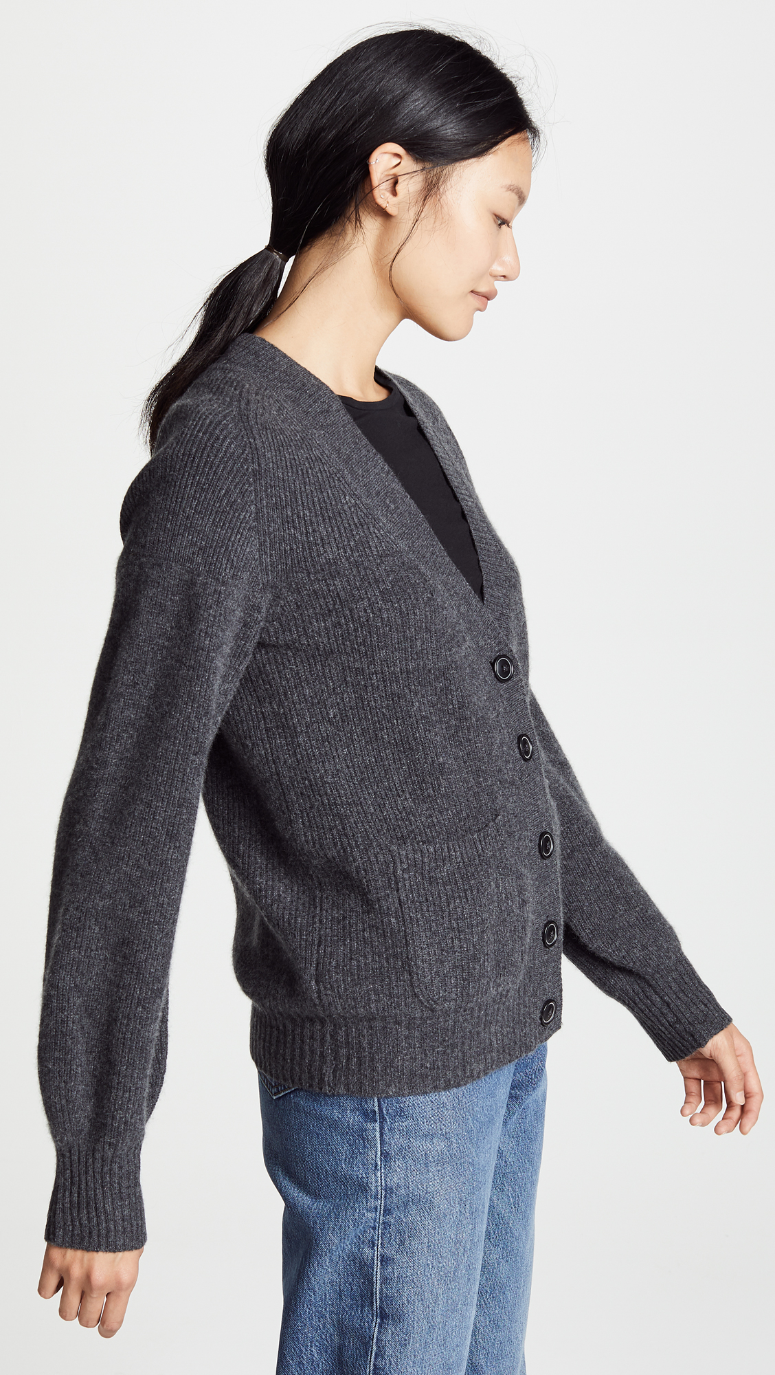 White + Warren Boyfriend Cashmere Cardigan 