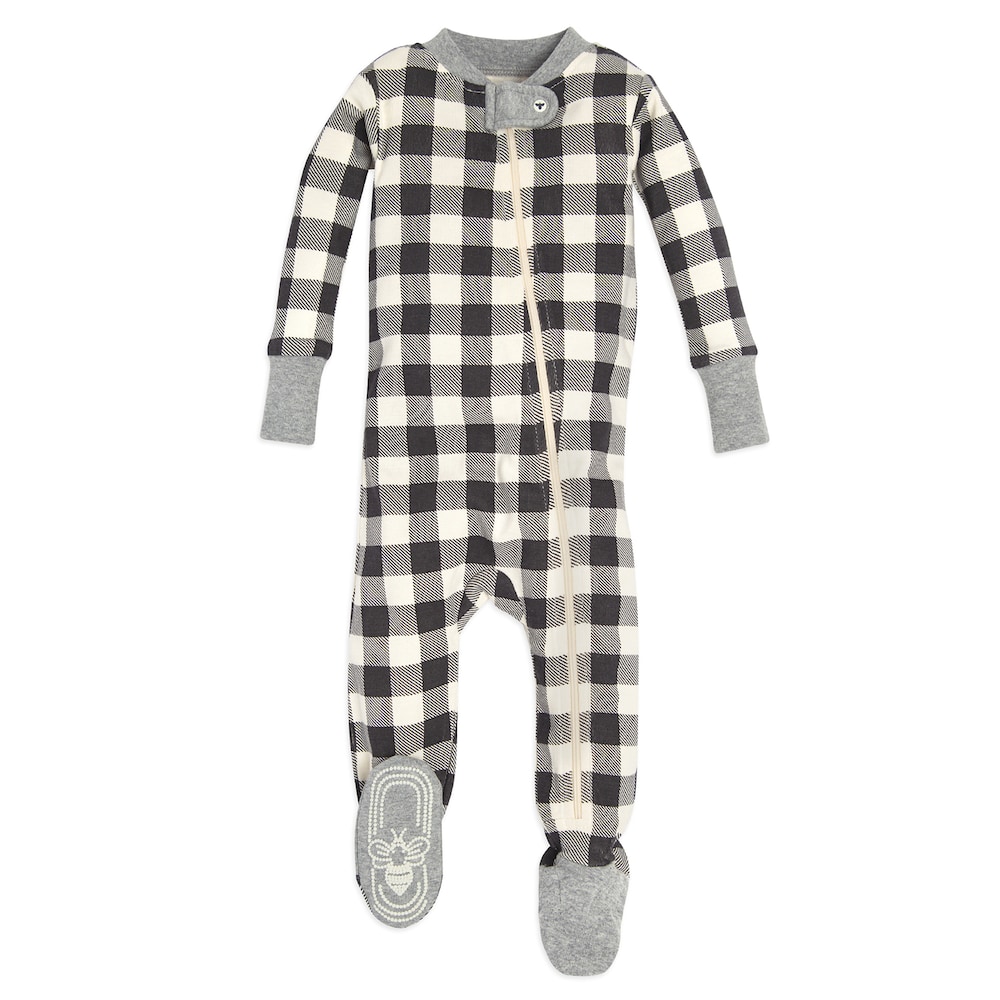 Baby Burt's Bees Baby Organic Buffalo Check Footed Coverall