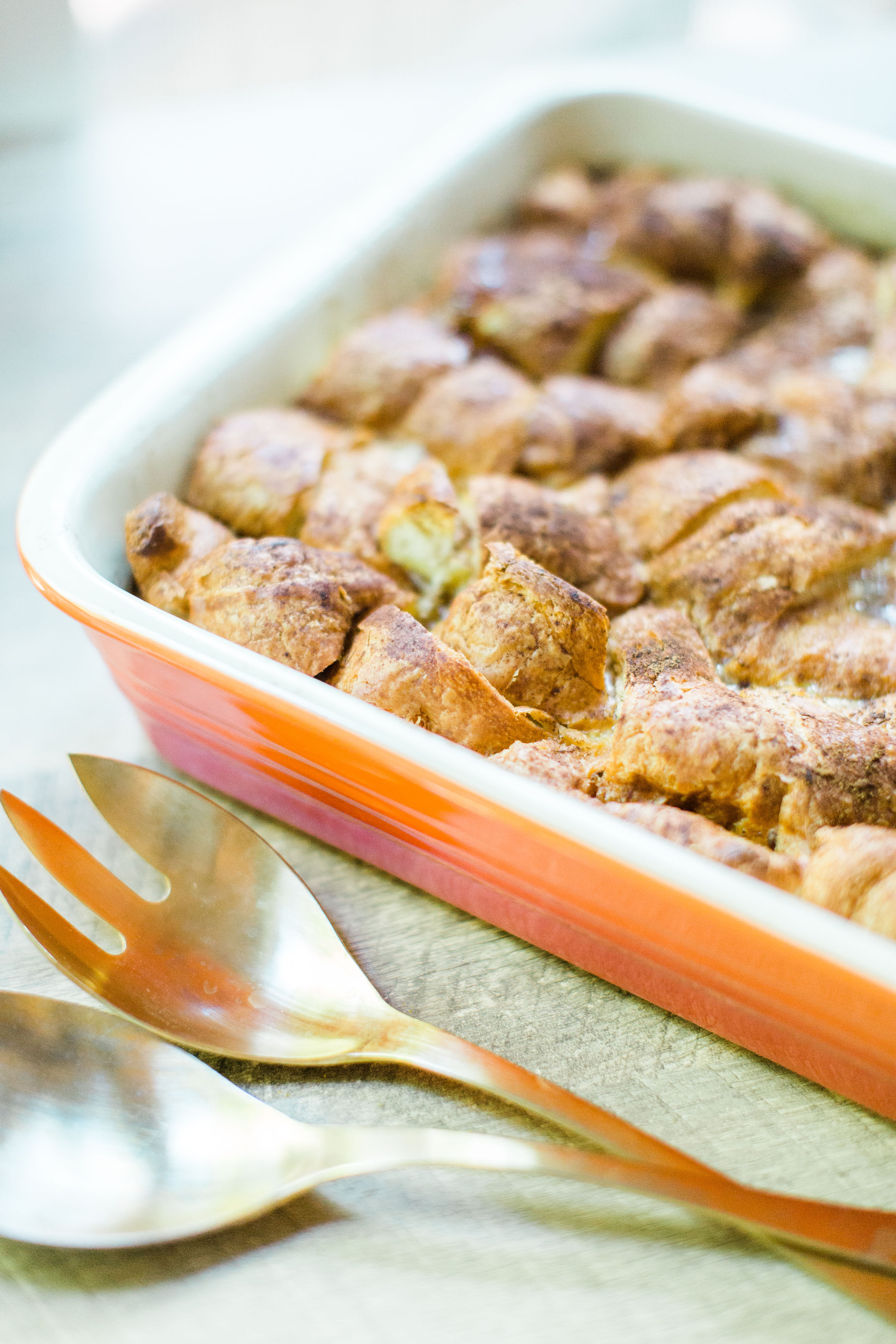 Look no further than this insanely amazing overnight crème brûlée french toast casserole. This decadent dessert has been a staple at our family brunches for years, and with this one special tweak, we've managed to make it even better. Read on for the details! Click through for the recipe. #cremebruleefrenchtoast #cremebruleefrenchtoastcasserole #brunch | glitterinc.com | @glitterinc