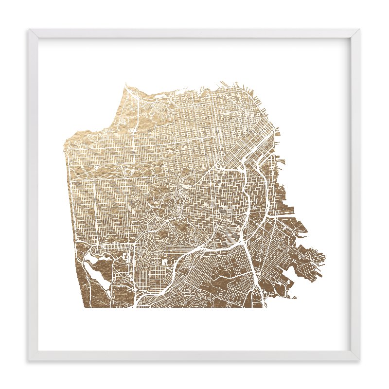 Minted San Francisco Gold Foil Map