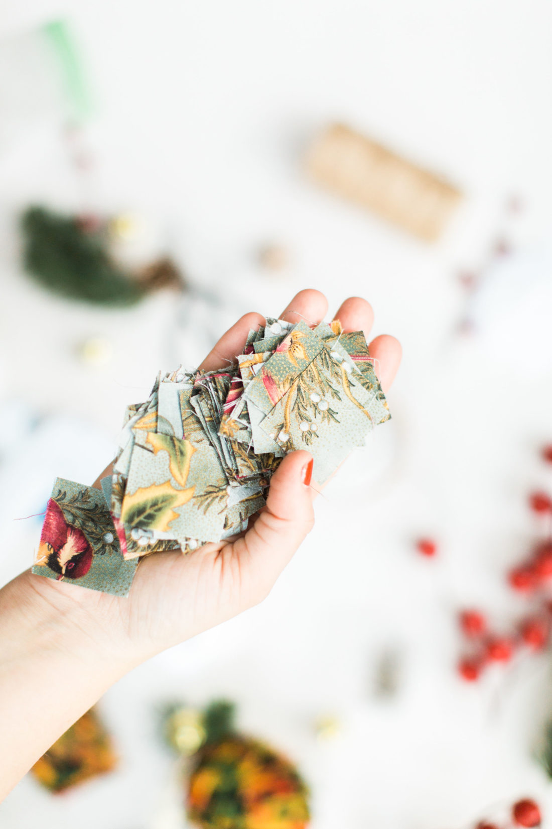 DIY Folded Fabric Pinecone Ornaments Glitter, Inc.