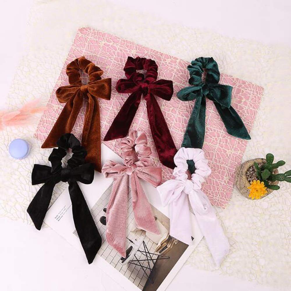 6Pcs Cute Girl Hair Velvet Big Bow Scrunchies - Super cute, affordable, and free 2-day prime shipping on Amazon.