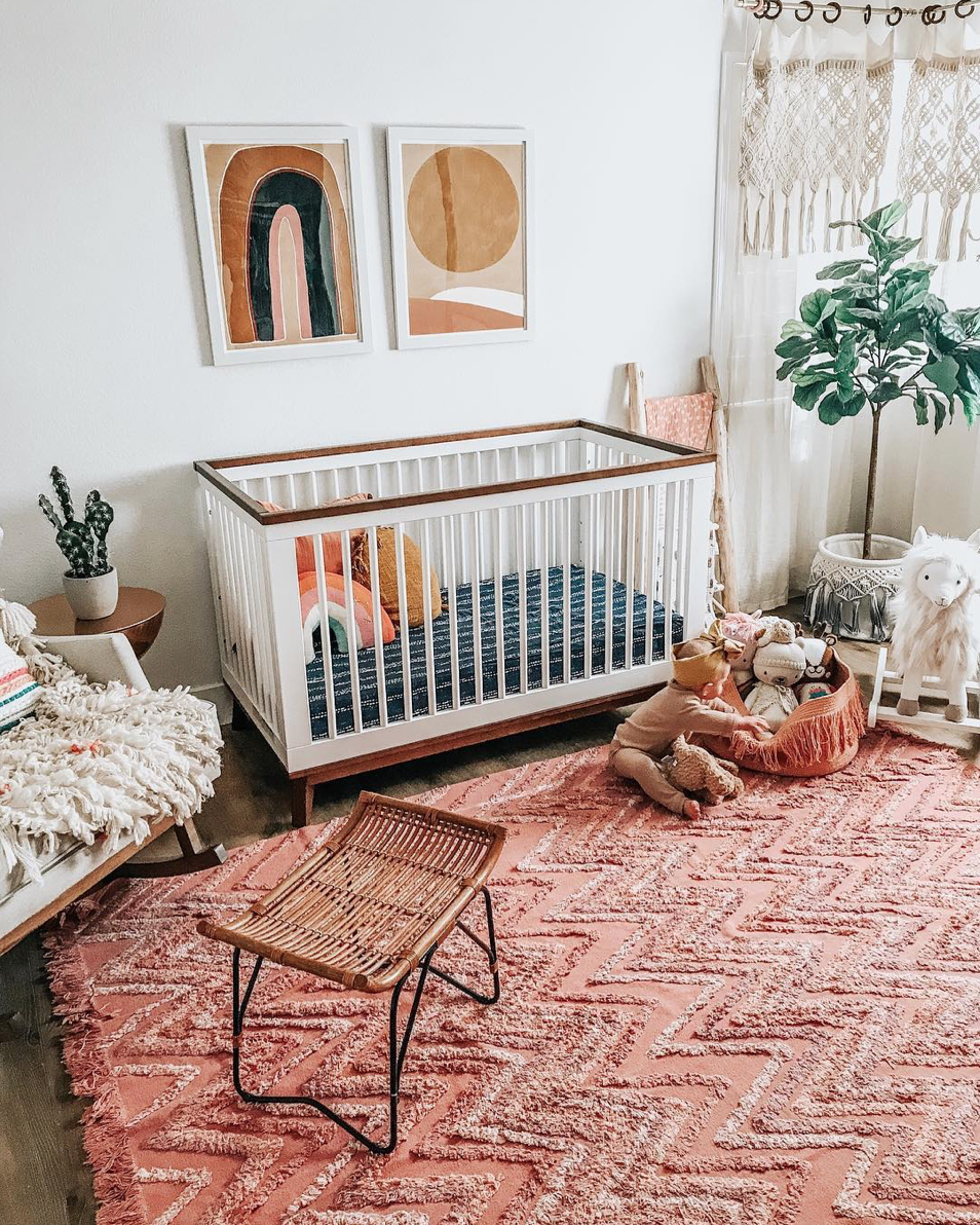 Here are 10 impossibly chic nurseries spotted on Instagram, including this Warm Toned Nursery via @sloppyelegance | Click through for the details. | glitterinc.com | @glitterinc