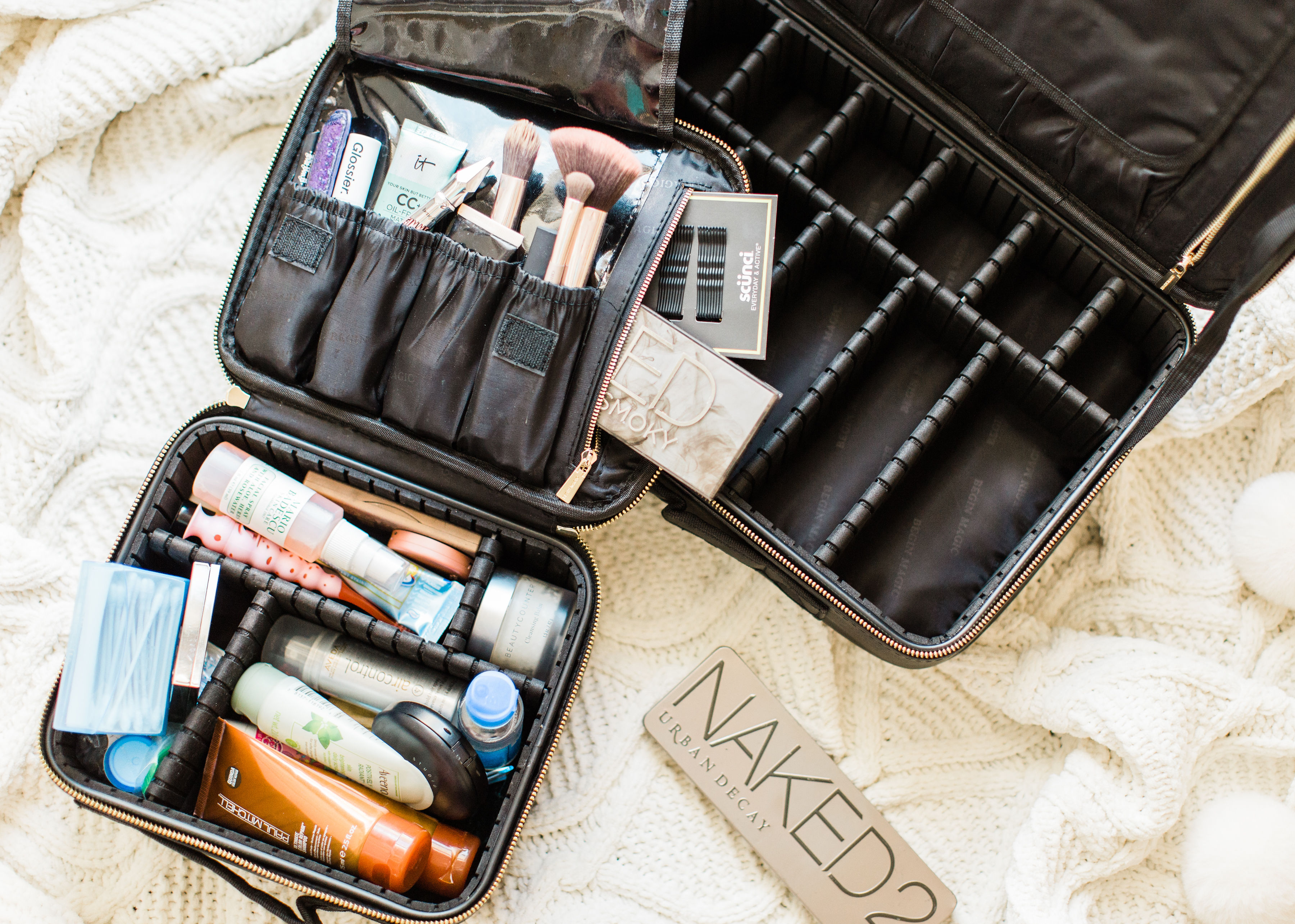 Makeup organizer on sale travel case