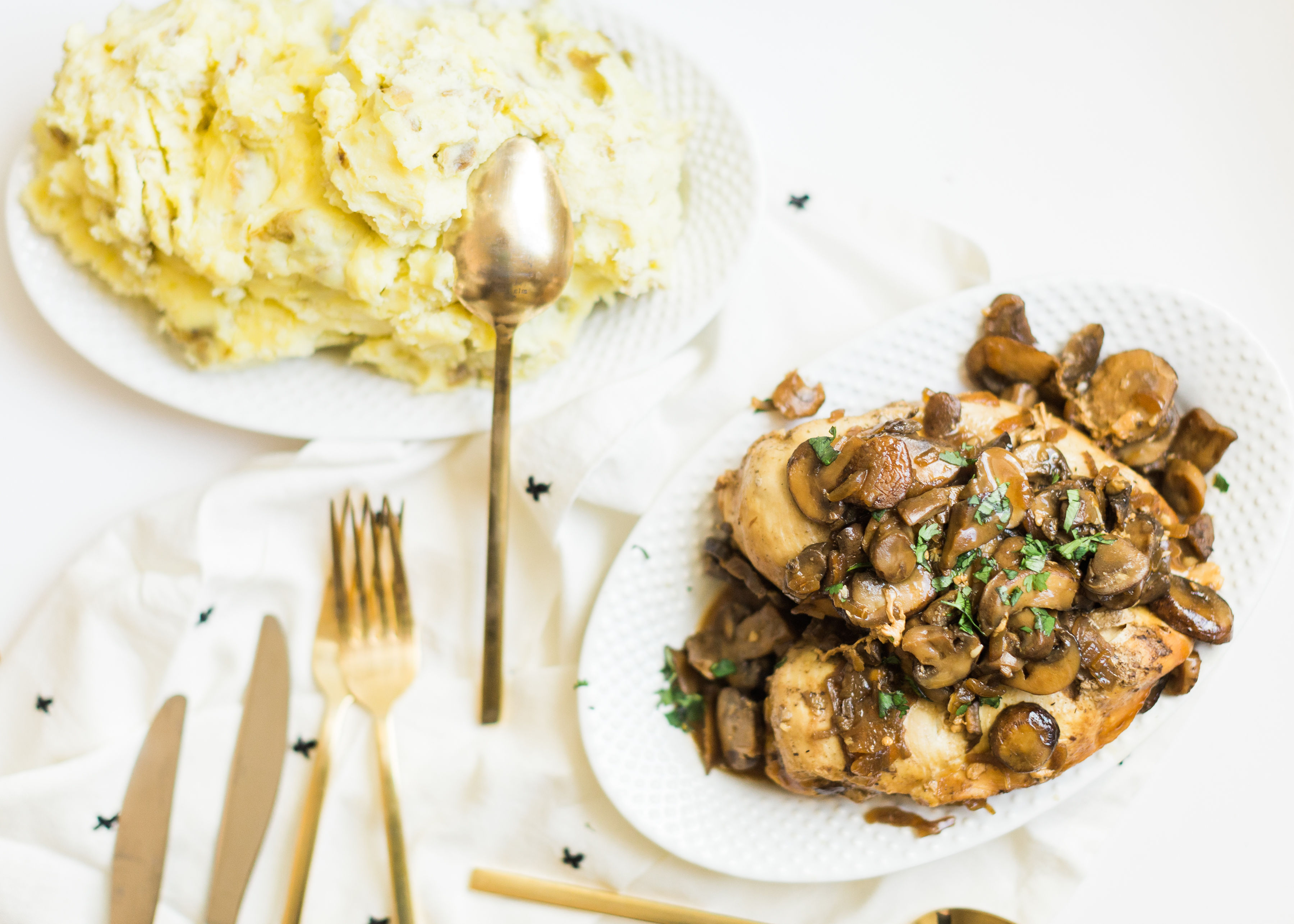 Mashed Potato and Chicken Marsala in an Instant Pot