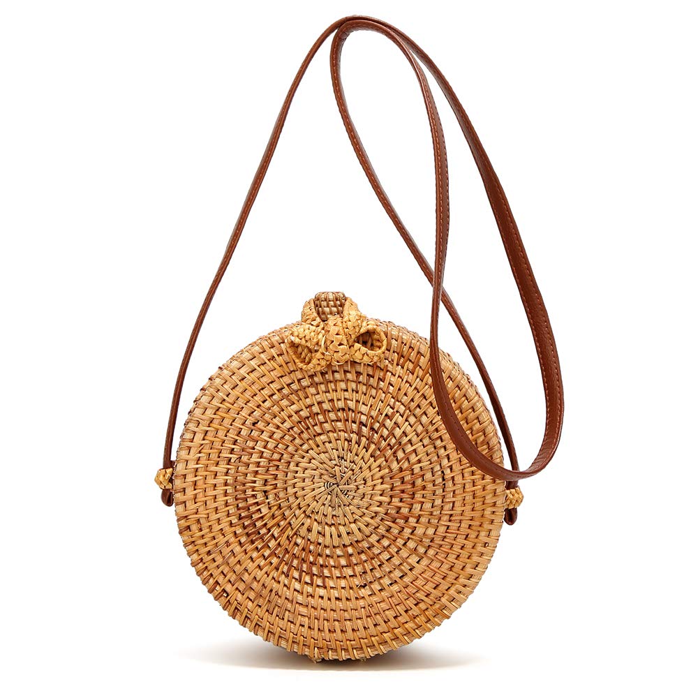 Amazon Rattan Bag - Caissip Handwoven Round Rattan Bags Weave Crossboby Straw Bag