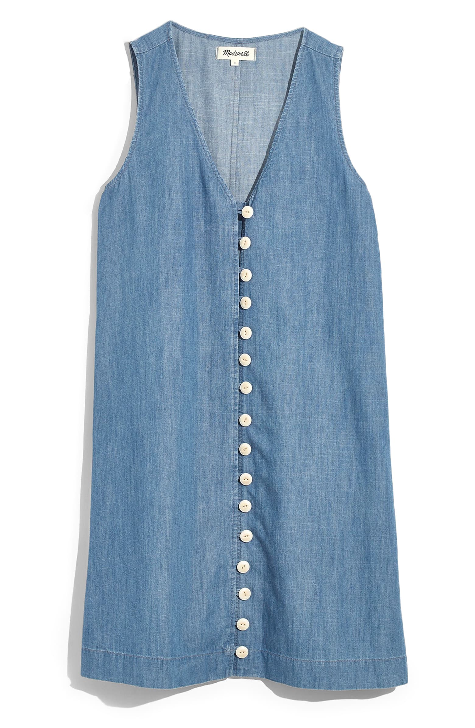 Madewell Easy Sleeveless Button Front Denim Dress