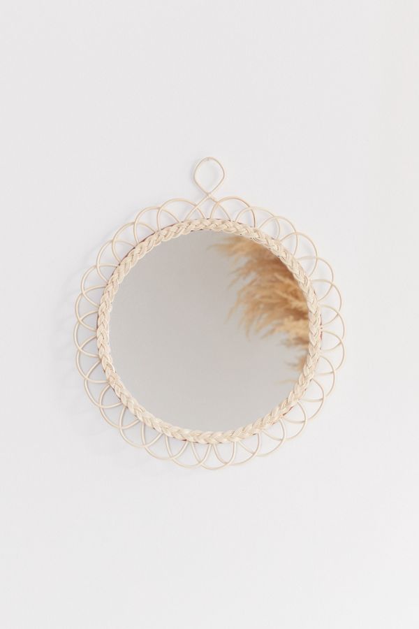 Urban Outfitters Anya Rattan Loop Round Wall Mirror