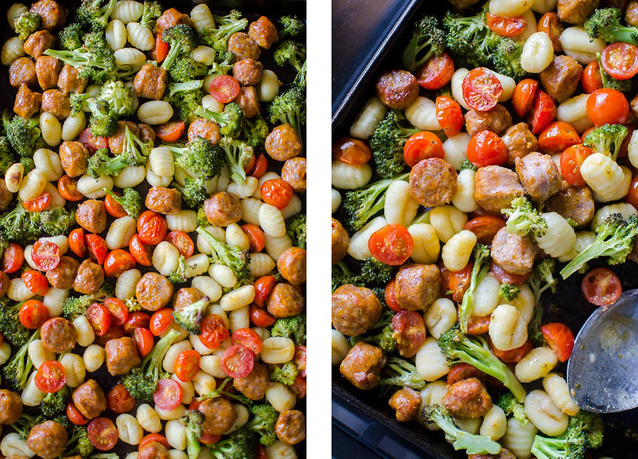 Crispy Sheet Pan Oven-Baked Gnocchi with Sausage and Vegetables