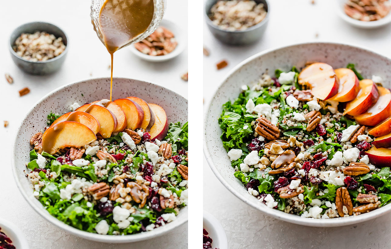 Kale and Quinoa Salad (with peaches)