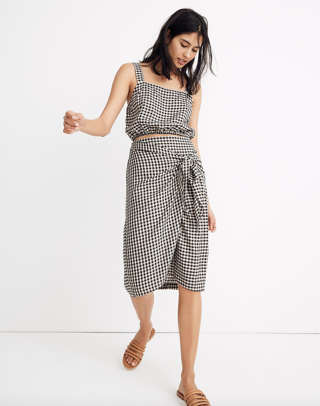 Madewell x Tavik Gingham Penny Wrap Skirt and Gingham Genny Top