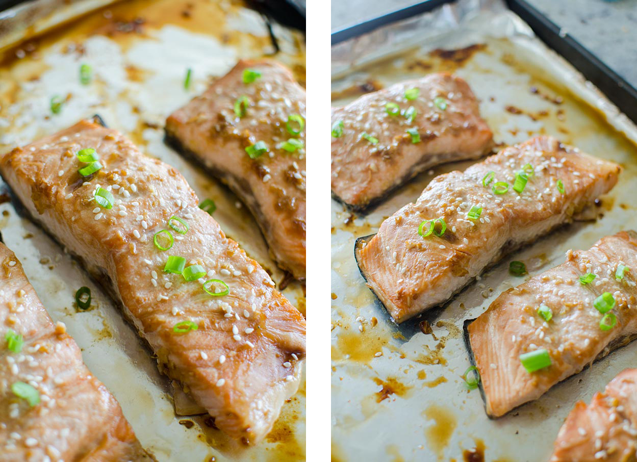 quick roasted teriyaki glazed salmon