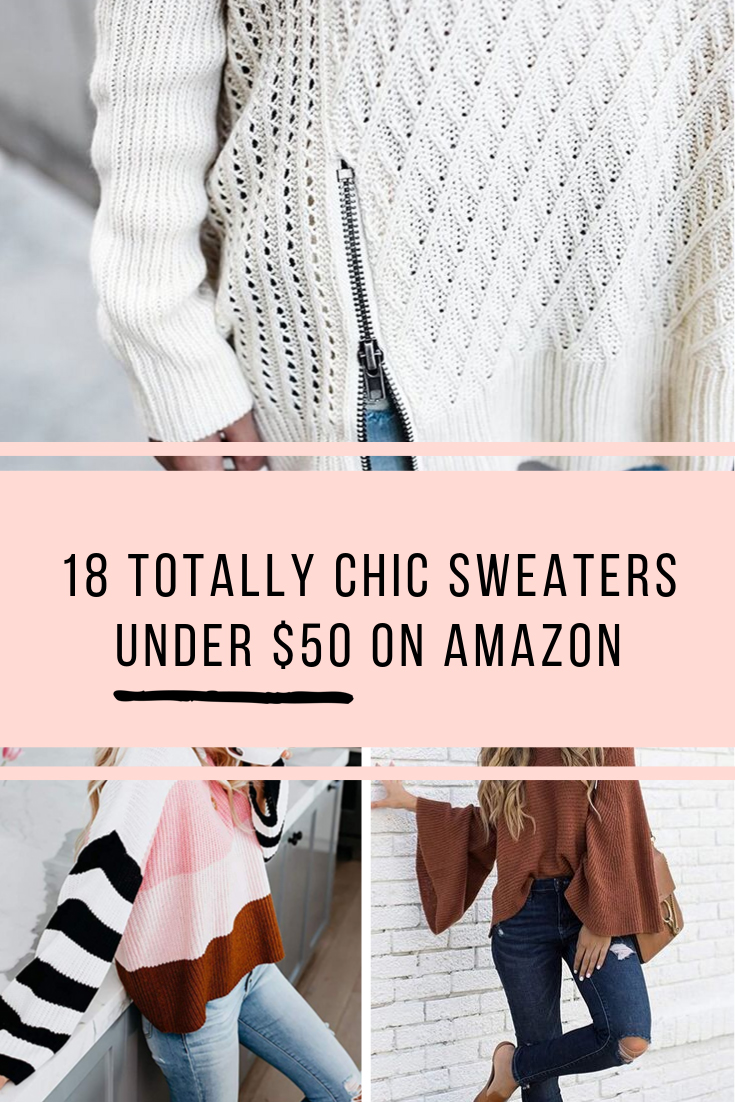 18 totally chic pullover sweaters and tunics, all well under $50 (most are under $35).