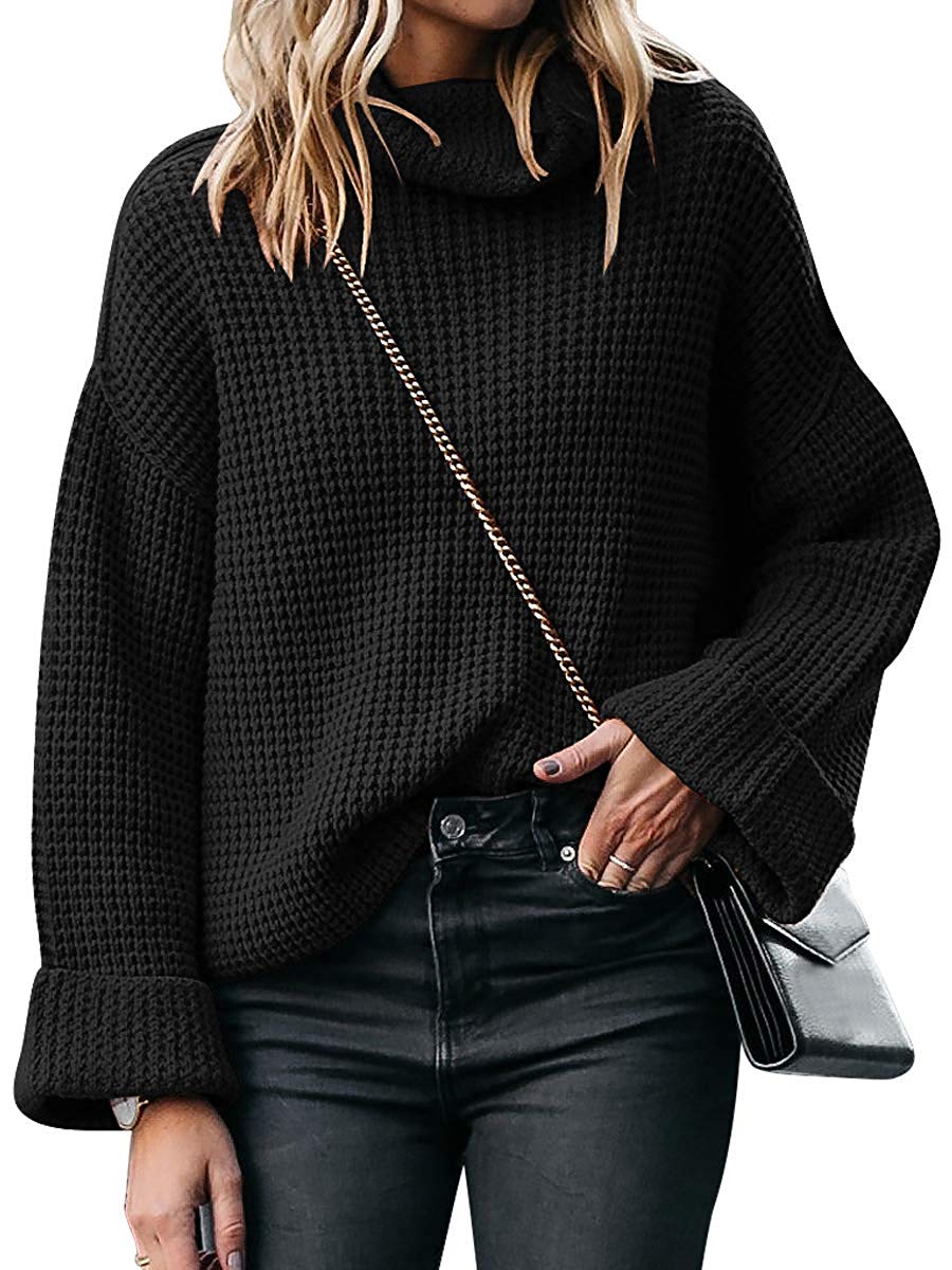 Turtleneck Long Sleeve Oversized Chunky Sweater Pullover Baggy Knit Jumper