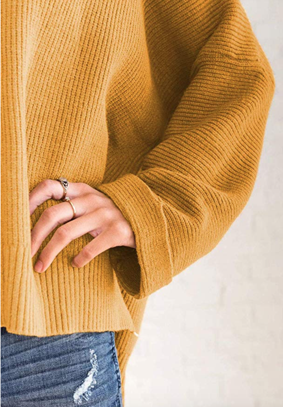 Mustard Yellow Sweater - Chenille Sweater - Bell Sleeve Sweater