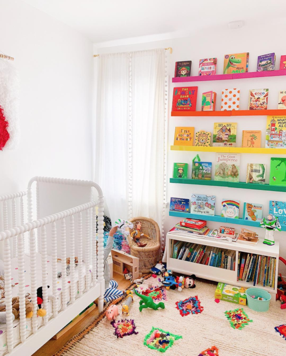 How to DIY Your Own Rainbow Sorted Bookshelf - Glitter, Inc.