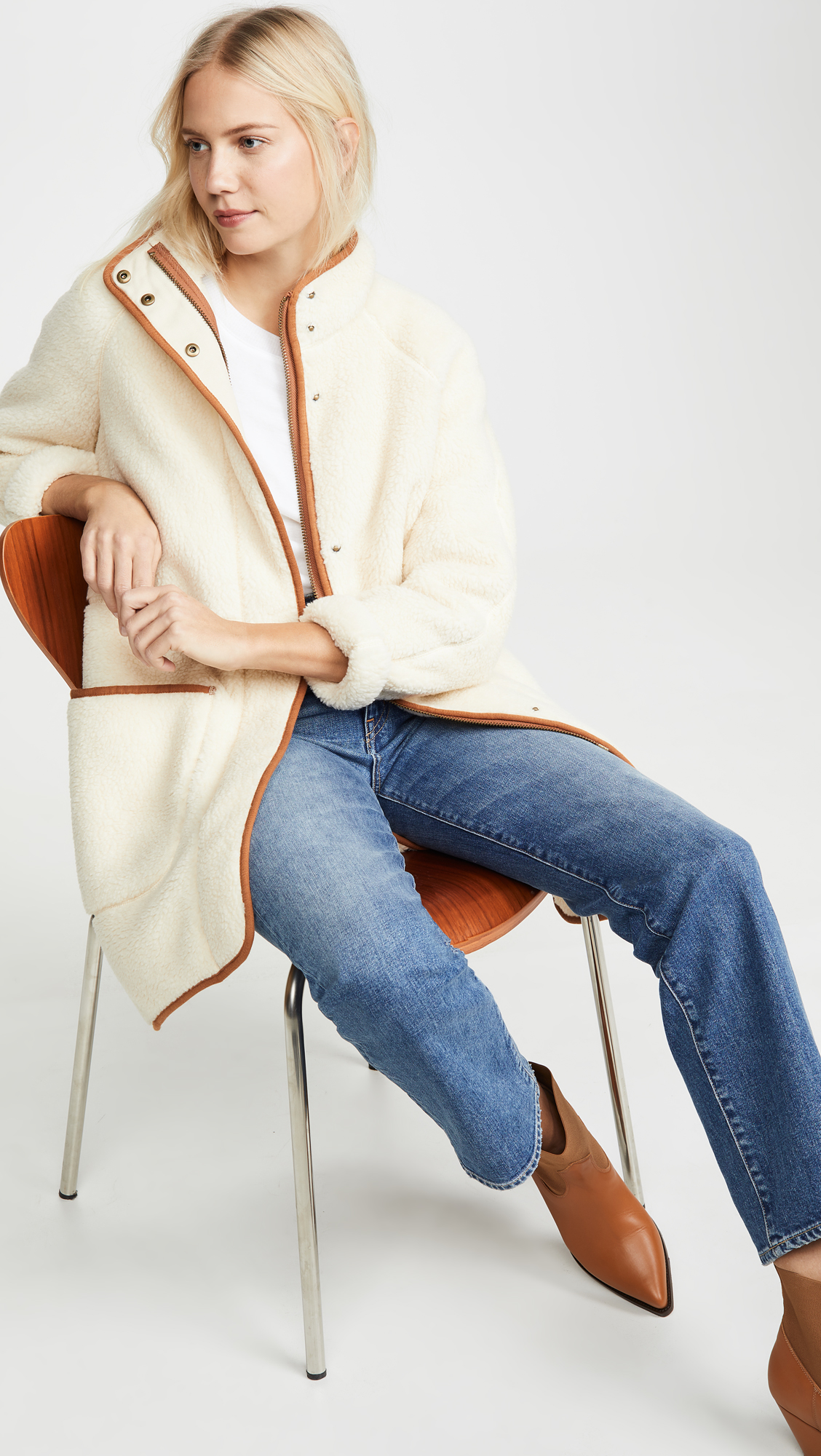 Madewell Sherpa Piped Coat 