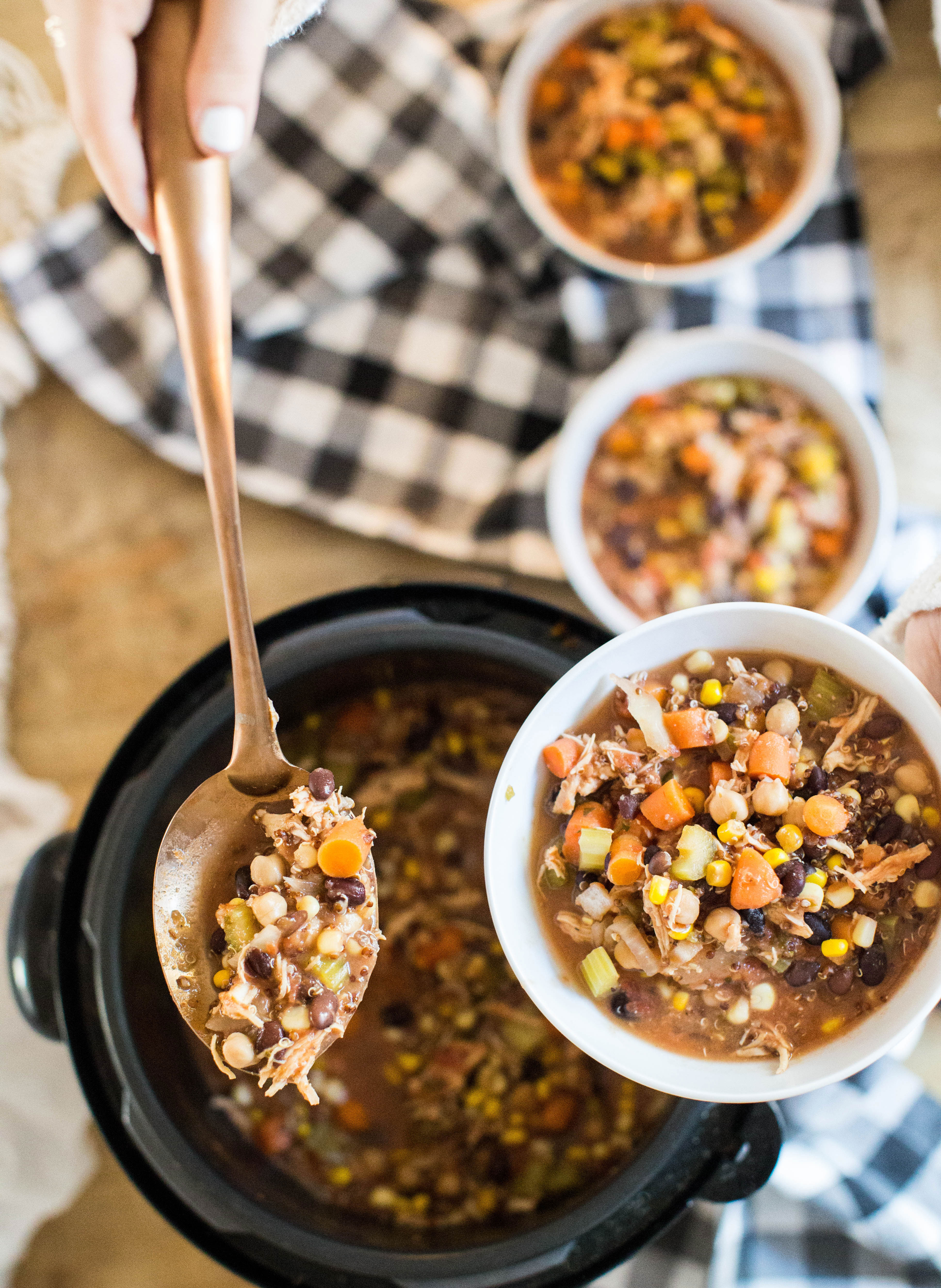 Slow Cooker Chicken Vegetable and Quinoa Soup Quick and Healthy Dinner Recipes 