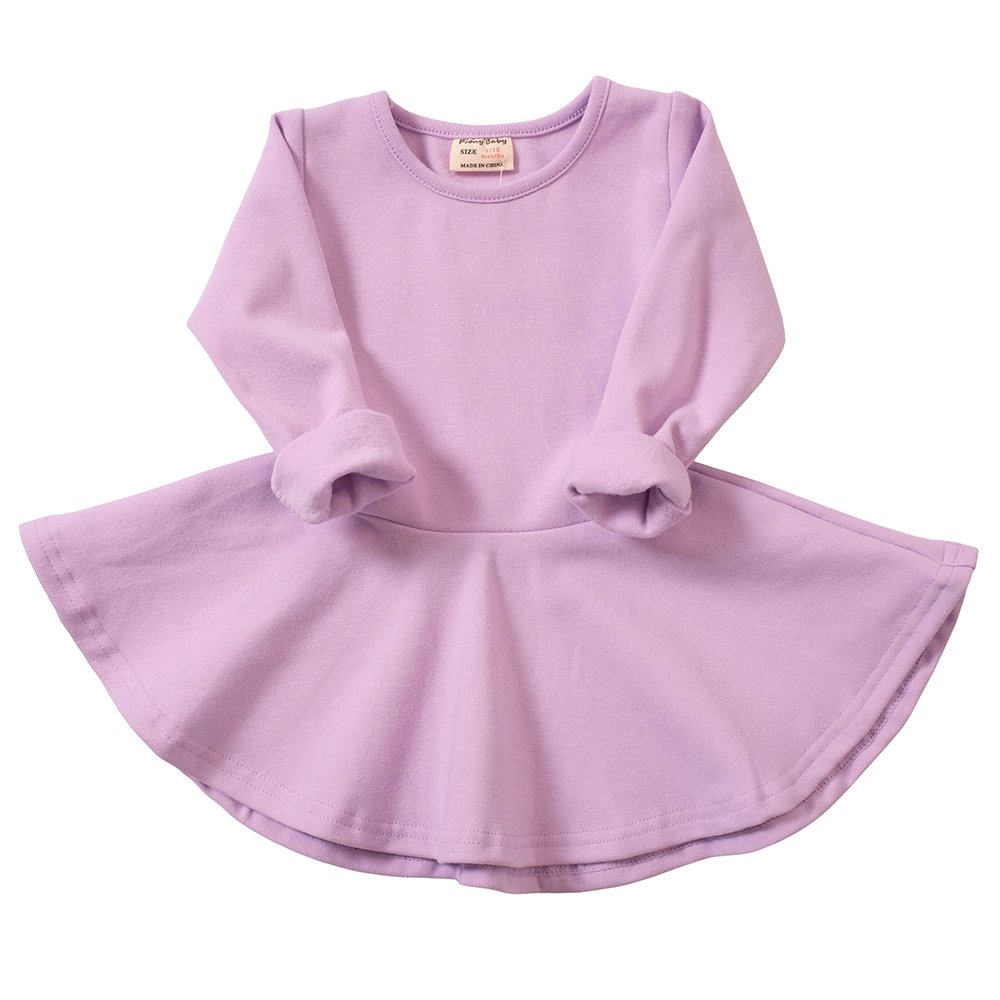 Infant Toddler Baby Girls Dress Cozy Ruffles Long Sleeves Cotton