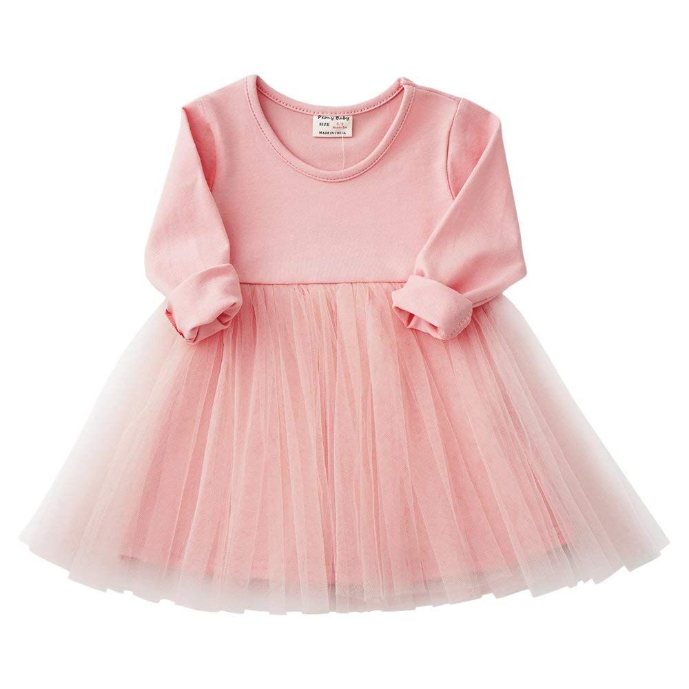 Baby Girls Long Sleeve Ruffle Tulle Tutu Dress