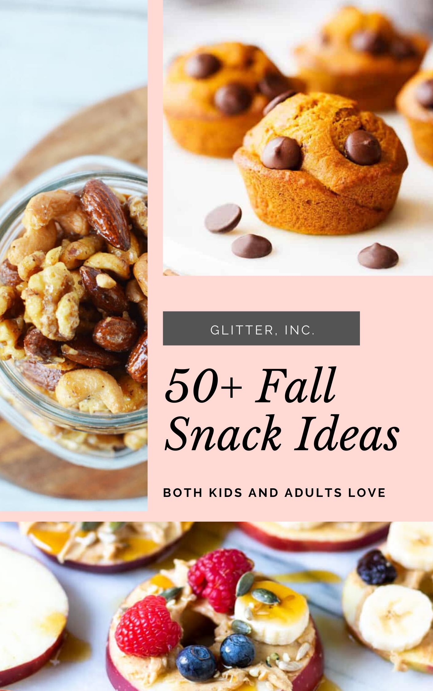 These delicious snacks, packed with the season's best fall flavors, will keep you and your family happily snacking all fall long! Click through for the recipes. | glitterinc.com | @glitterinc